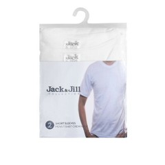 Mens Crew-neck short sleeve undershirt,100% cotton, Jack&Jill, white