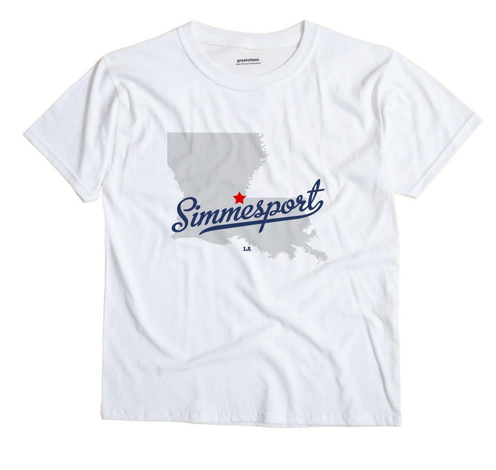 Simmesport Louisiana LA T-Shirt MAP