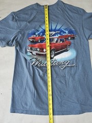 Ford Mustang Blue Delta Pro Weight Double Sided Classic Cars T-Shirt – Large