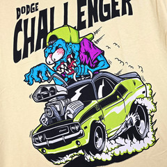 Ratfink Dodge Challenger Shirt Mens XL Yellow Mopar American Muscle Car NWT