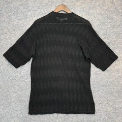 Jhane Barnes Textured Open Knit Shirt Mens Medium ? Black Breathable Italy