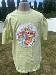 Meezan Art Couture Hand-Painted 1/1 Art Tee Abstract Philadelphia XXL