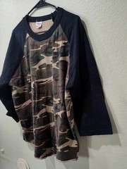 Shaka Active Camouflage T-shirt XL Mid Length Sleeves Green Cotton