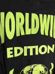 Asos Design Black Worldwide Graphic Doube Sided Long Sleeve T-Shirt Size M MEDIU