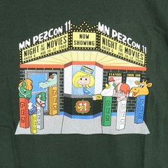 MN PEZCon 11 Shirt Mens Medium Green 2006 Night at the Movies PEZ Dispenser Tee