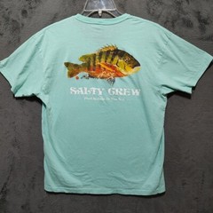 Salty Crew Shirt Adult Large Green Graphic Short Sleeve Cotton Beach Outdoor Men