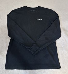 Patagonia Shirt Men’s Black Long Sleeve P-6 Graphic Logo Responsibili-Tee Size S