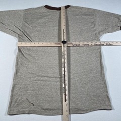 Vintage 80s Ringer Shirt Mens XL Brown Contra Costa DSA Tri Blend Thin USA 80s