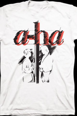 Rare A-Ha band Take On Me Short Sleeve Cotton White All Size T-Shirt