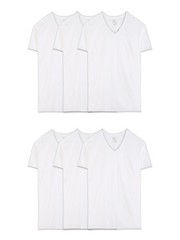 mens Eversoft Cotton Stay Tucked V-neck T-shirt Base Layer Top, Regular – Whi…
