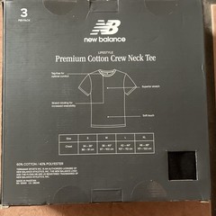New Balance Men’s Sz M 3 Pack White Gray Black Tag Free Cotton Crew Neck Tee NIB