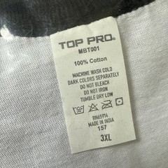 TOP PRO Men’s 3/4 Sleeve Raglan Jersey Baseball T-Shirt MBT001 Size 3XL BLK WHI