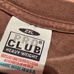 Pro Club Mens TShirt 2XL Double Extra Large Brown Heavy Weight Tee Shirt