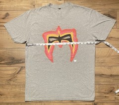 WWE Ultimate Warrior Mask Men’s Medium Gray Tee T-Shirt Next Level