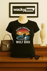 Stupid Canadian Wolf Bird Heated Rivalry Graphic Tee Shirt