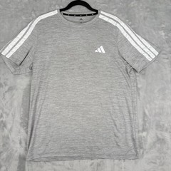 Adidas Climacool Mens Medium Grey Heather 3-Stripe Short Sleeve Training T-Shirt