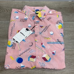 NWT 90s Inspired Button Up Drill Clothing Co Unisex T Shirt Pink 90% Polyester M