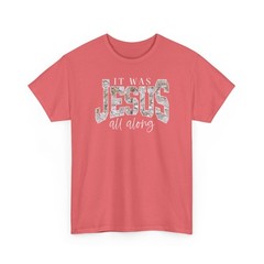 It Was JESUS All Along Camo Marble Letter Tee | Religious Scripture Shirt