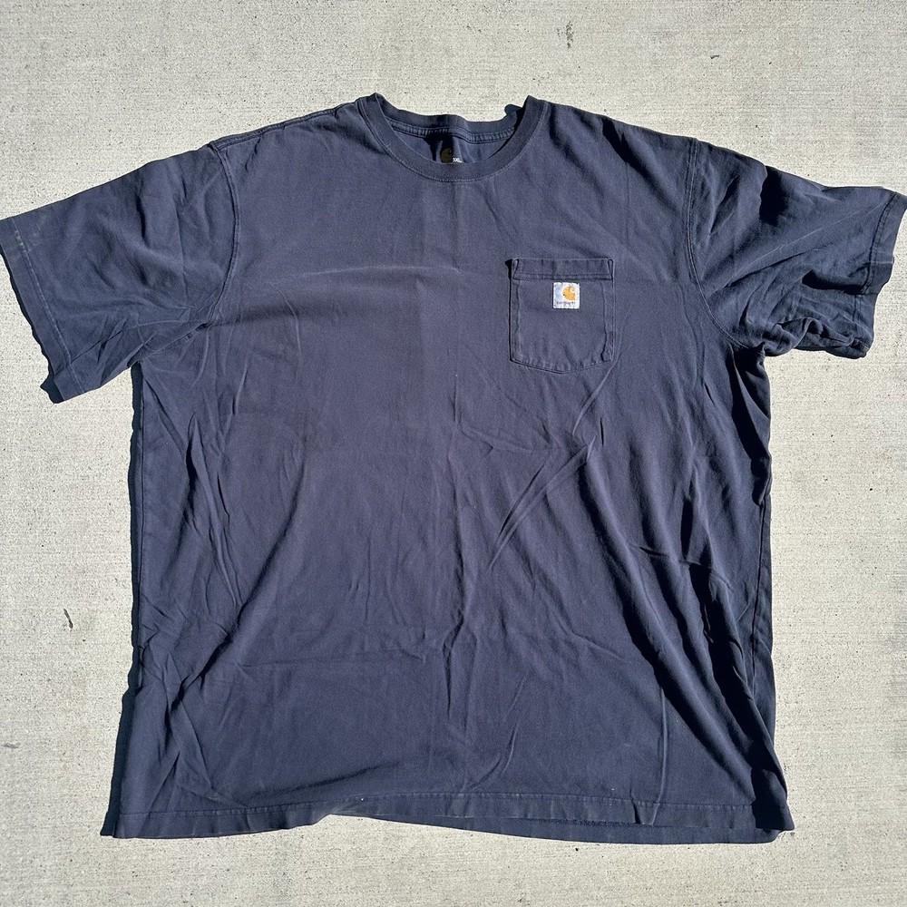 Carhartt Shirt Mens 3XLT Tall Blue Original Fit Short Sleeve Crewneck Pocket Tee