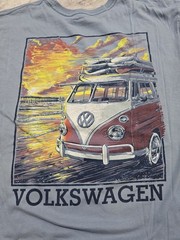 VW Volkswagen Bus Vehicle Beach T-Shirt Mens Sz M Blue Van Tee Official