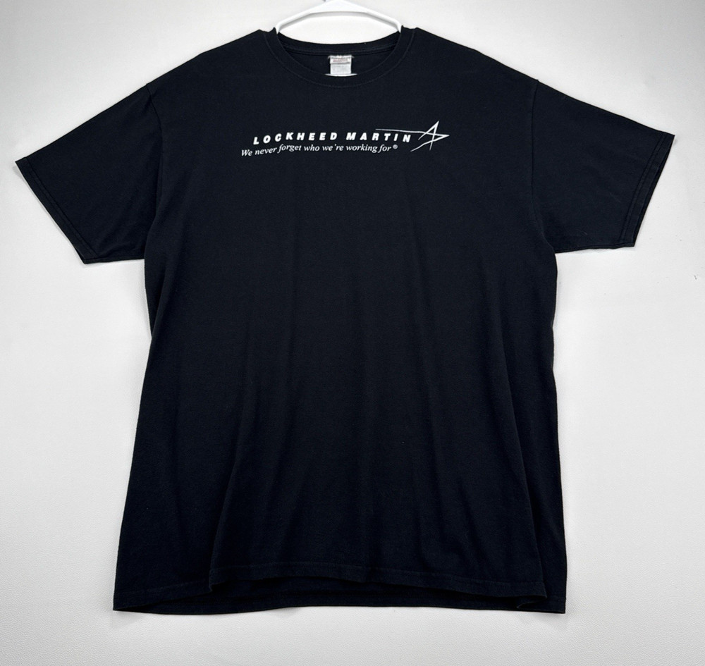 Vintage Y2K Lockheed Martin Jerzees Dri-Power Active Tag Black T-Shirt Men’s XL