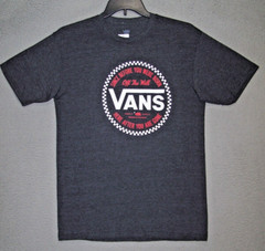 VANS Shirt Adult Medium Gray Graphic Big Logo Short Sleeve Classic Outdoor Mens