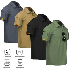 Mens Polo Shirts Short Sleeve Casual Quick Dry Team Tactical Combat Work Golf