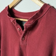 Men’s Long Sleeve Thermal Henley Size XL Cotton Heavyweight Knit RedHead Outdoor