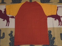 Rich Wearhouse 4077 RICH H.S. Crew Red Gold L Short Sleeve Raglan Japan