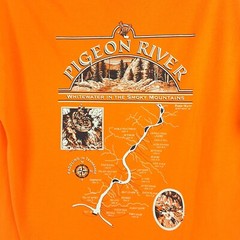 Nantahala Shirt M Bright Orange Outdoor TN Smoky Mountains Pidgeon River Casual