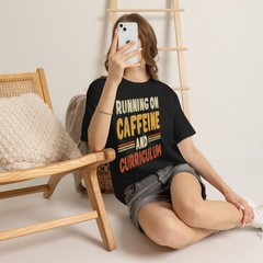Running On Caffeine Coffee First Day Teachers T-Shirt