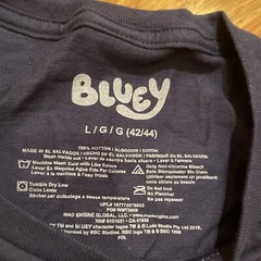 Bluey New Adult T-Shirt – Bandit Bingo Bluey Whaddup, Party People-Large