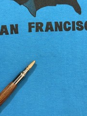 Vintage Left Coast Crime Shirt Mens Large Blue San Francisco Mystery Graphic 90s