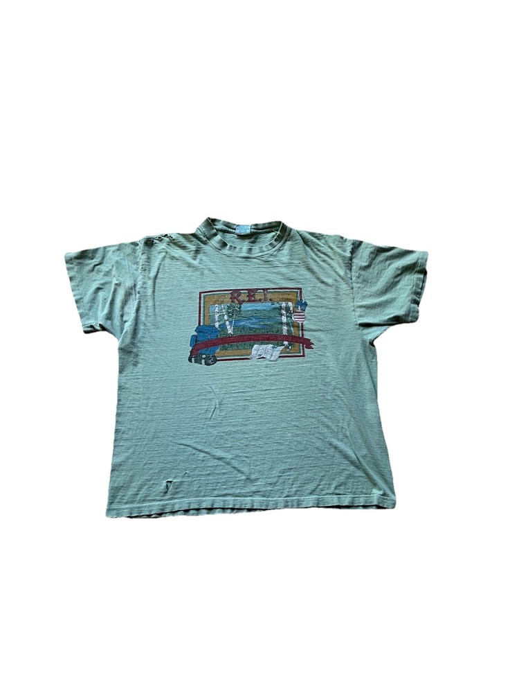 VTG REI Co-Op Harborside Graphics Short Sleeve Graphic T Shirt Size Large 90s