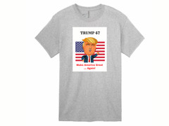 Funny Cartoon Donald Trump 47 T-shirt (with hair in option)
