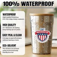 4 Pcs 250th Independence Day US Stickers Military Gifts, 250 Years of America, F