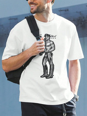 New Men’s Sexy White Tom of Finland Foundation Short Sleeve Cotton T-Shirt – Gay