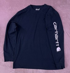 Carhartt Men’s Navy Long Sleeve Loose Fit Logo T-Shirt TK0231-M Size M