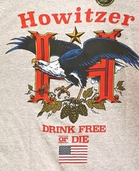 Howitzer T Shirt Men’s Sz. M Chest 19in Length 29in Drink Free Or Die NWOT