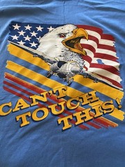 Single Stitch Can’t Touch This Vtg Graphic T-shirt Eagle Flag Jet Size Xl NWOT