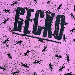 Hawaii 1980’s Gecko Splatter Pink All Over T Shirt Single Stitch Large 1989 READ