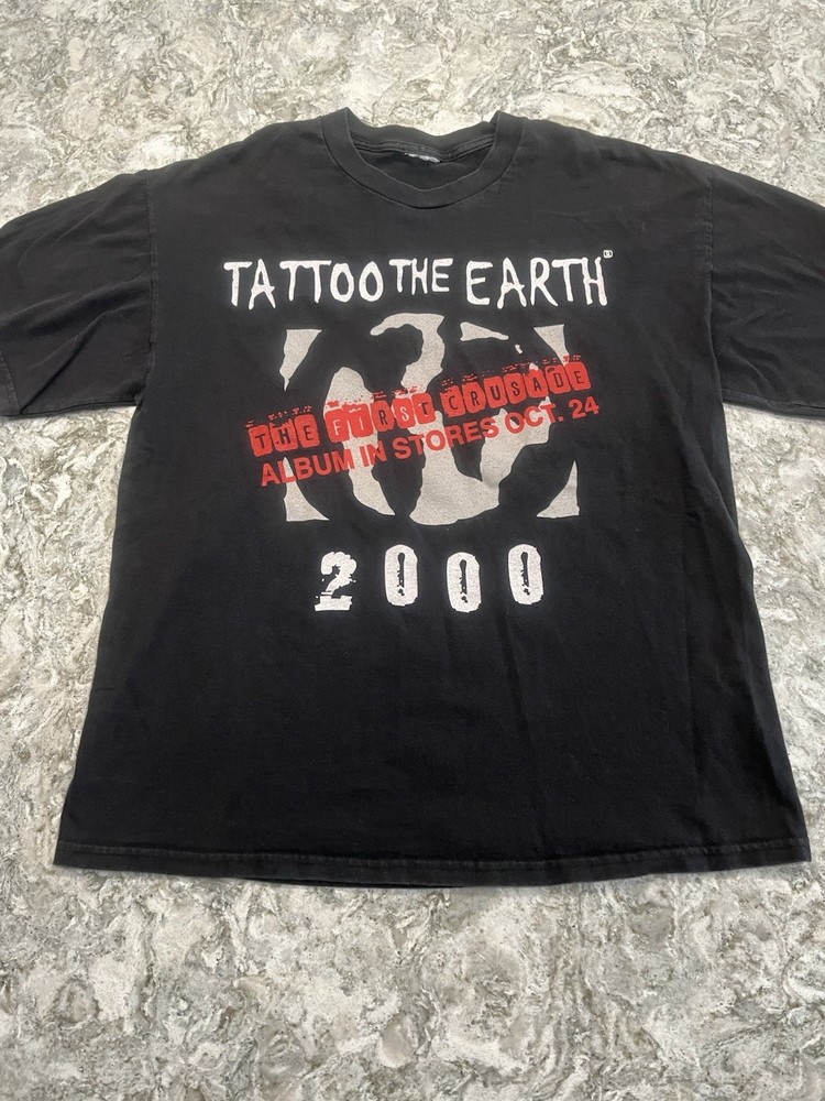 Vintage Tattoo The Earth 2000 Tour T Shirt Slayer Slipknot Sevendust Metal L