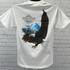 Vintage 90s Northwest Territory Adventure Gear T Shirt Bald Eagle White M Medium