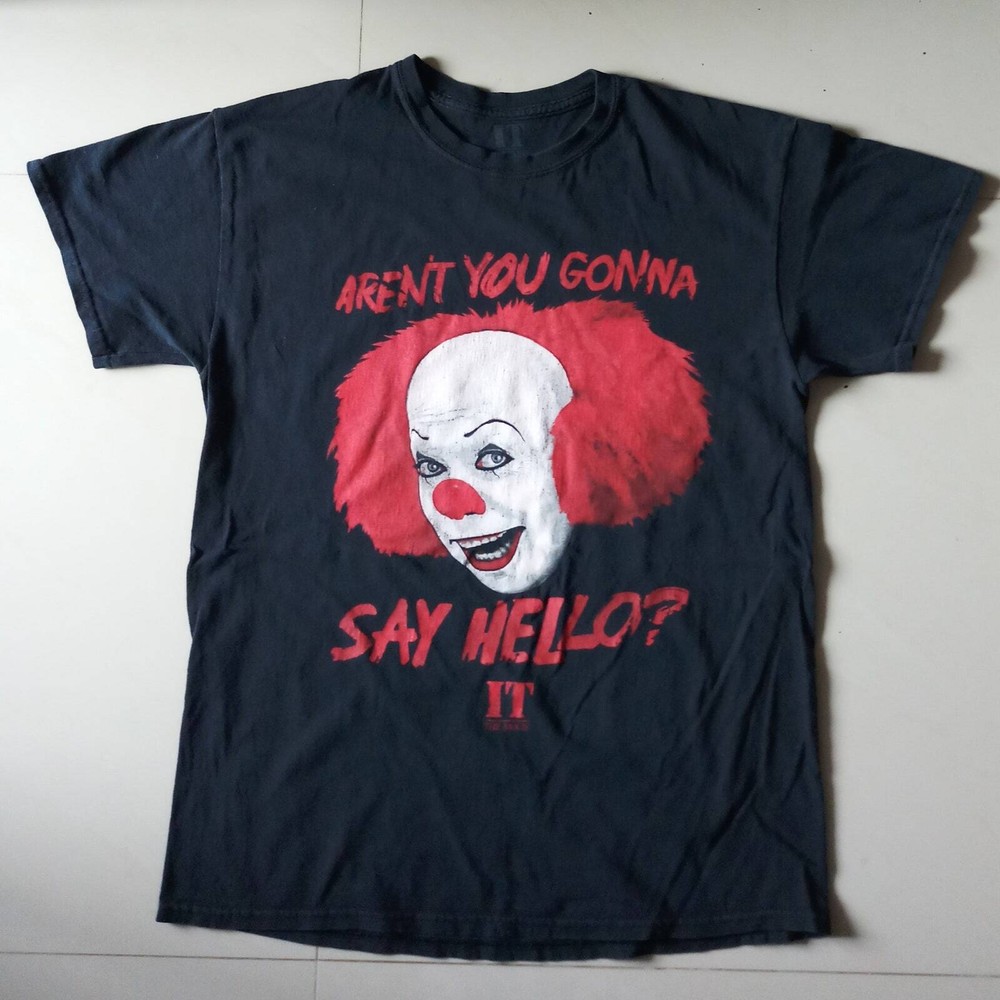 IT black second hand t-shirt cult movie horror thriller stephen king evil clown