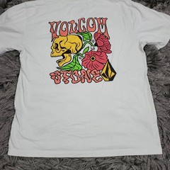 Volcom Stone Shirt Mens Small Green Skull Floral Psychedelic Surf Skate Logo