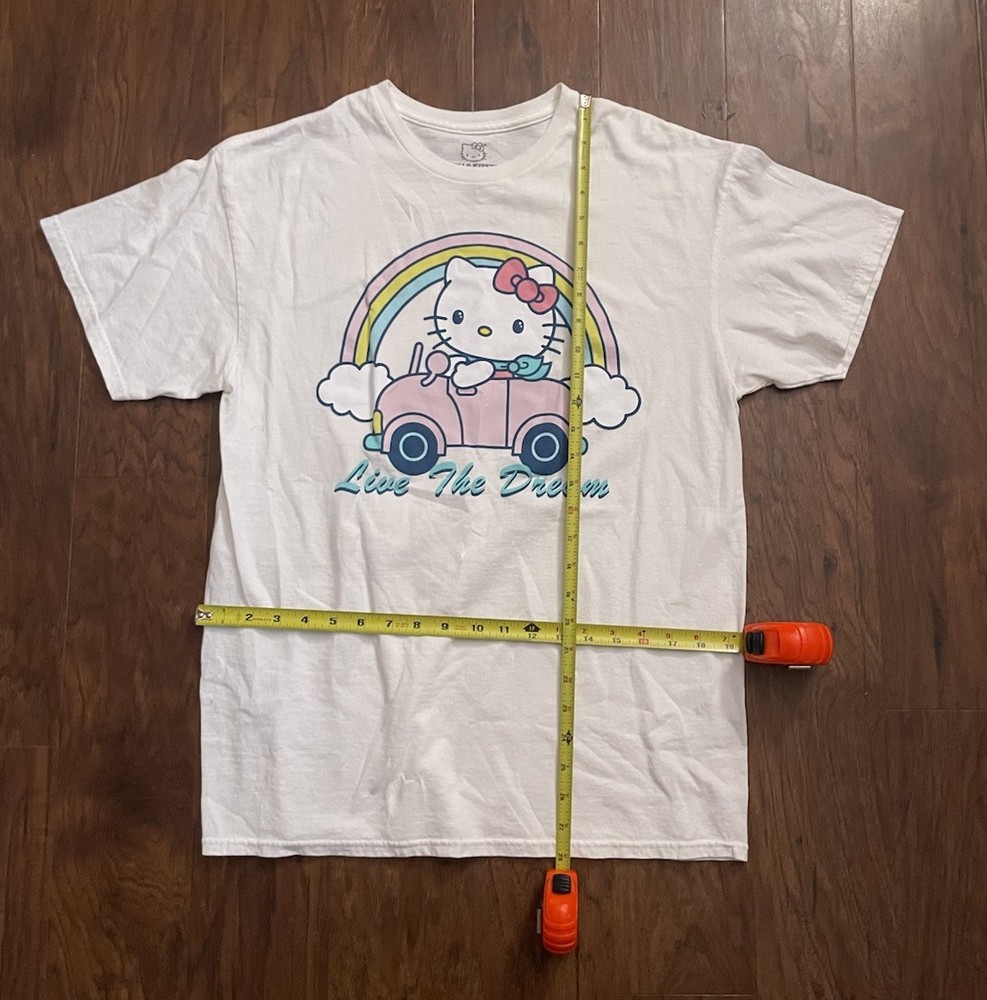 Sanrio Hello Kitty Graphic Print T-Shirt Unisex L Short Sleeve Crew Neck White