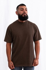 PRO5 Heavyweight T Shirt Mens Thick Cotton Blank Crewneck Streetwear Solid