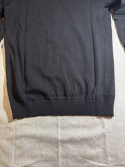 Pure Cotton Knitted Open Collar Long Sleeve Black Small-Brand Tailored Athlete