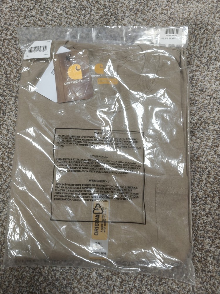 Carhartt K87 Pocket T-shirt 3XLT Desert Tan Short Sleeve Crew Neck