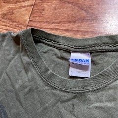 Vintage Grunge Gildan T-Shirt Olive Green Streetwear Skater Retro Y2K